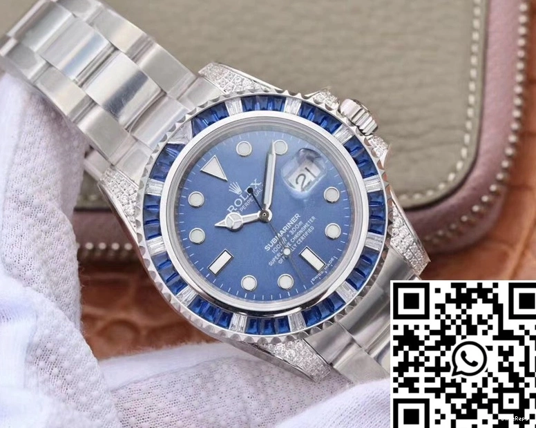 Customized Date Submariner Blue Factory Rolex Diamond 116619LB Edition GS Dial 1018
